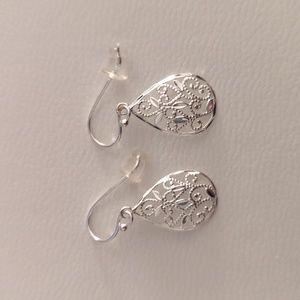 Medium sized silver teardrop earrings